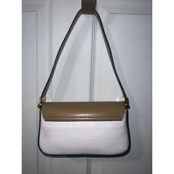 MONDANI NEW YORK Simulated Leather Hand/Shoulder Bag Color Tan and White.‎ - Picture 2 of 7